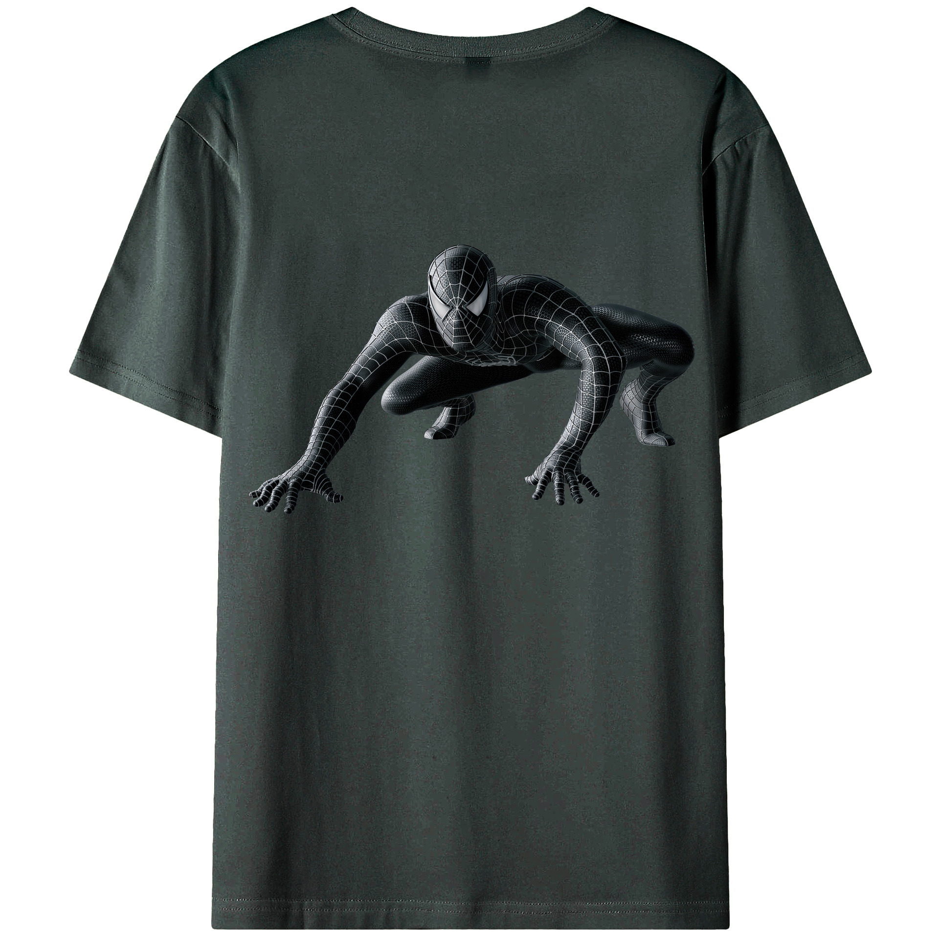 （画像用） Spider Man スパイダーマン 綿100％ メンズ半袖Tシャツ（バックプリント） 通気性
